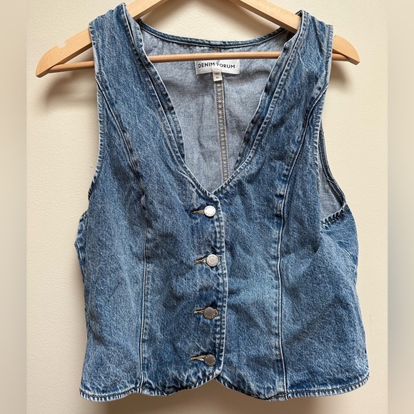 Denim Forum Tops - Denim Forum The '90s Mia Denim Vest